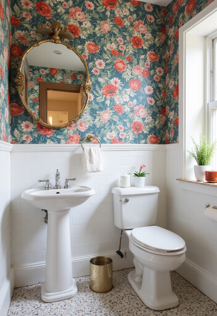 11 Jaw-Dropping Bathroom Decor Ideas That'll Make You Rethink Your Space (#8 Is a Must-See!) - 1. Go for a Bold Wallpaper