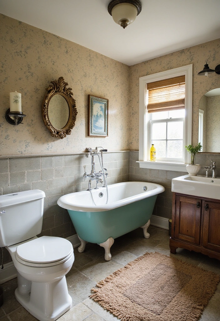 11 Jaw-Dropping Bathroom Decor Ideas That'll Make You Rethink Your Space (#8 Is a Must-See!) - 4. Vintage Charm with a Modern Twist