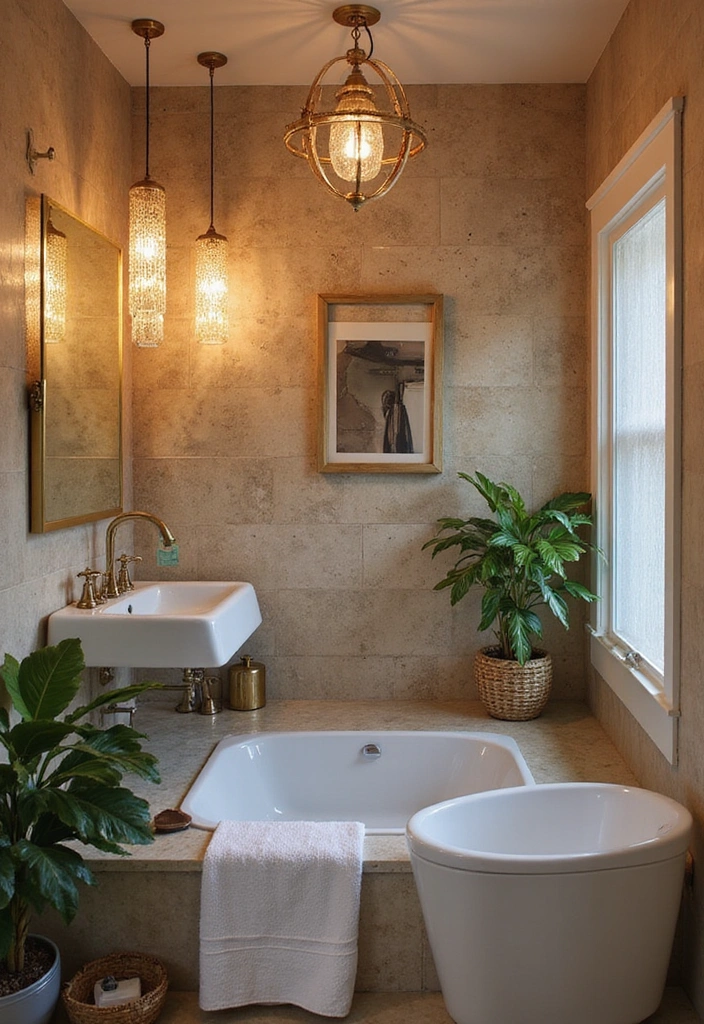 11 Jaw-Dropping Bathroom Decor Ideas That'll Make You Rethink Your Space (#8 Is a Must-See!) - 5. Statement Lighting Fixtures