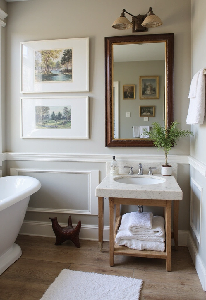 11 Jaw-Dropping Bathroom Decor Ideas That'll Make You Rethink Your Space (#8 Is a Must-See!) - 7. Artistic Touches with Unique Decor