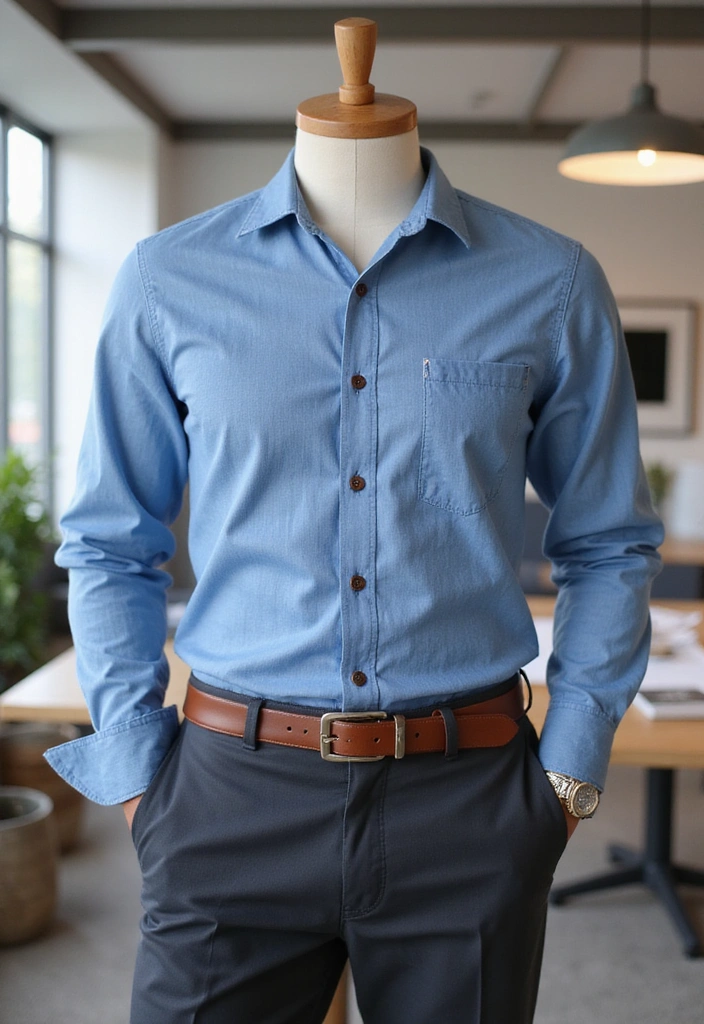 20 Stylish Office Outfits That'll Make You Feel Like a Boss (Say Hello to #5!) - 12. The Versatile Chambray Shirt