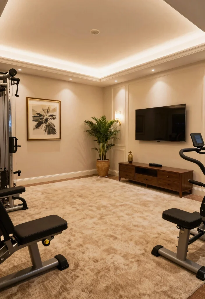 15 Modern Home Gym Inspirations That'll Elevate Your Fitness Game! - 4. Luxurious Retreat 1