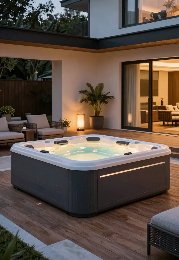 15 Splendid Outdoor Jacuzzis That Will Transform Your Backyard Into a Spa Paradise! - 1. The Sleek Modern Jacuzzi 1