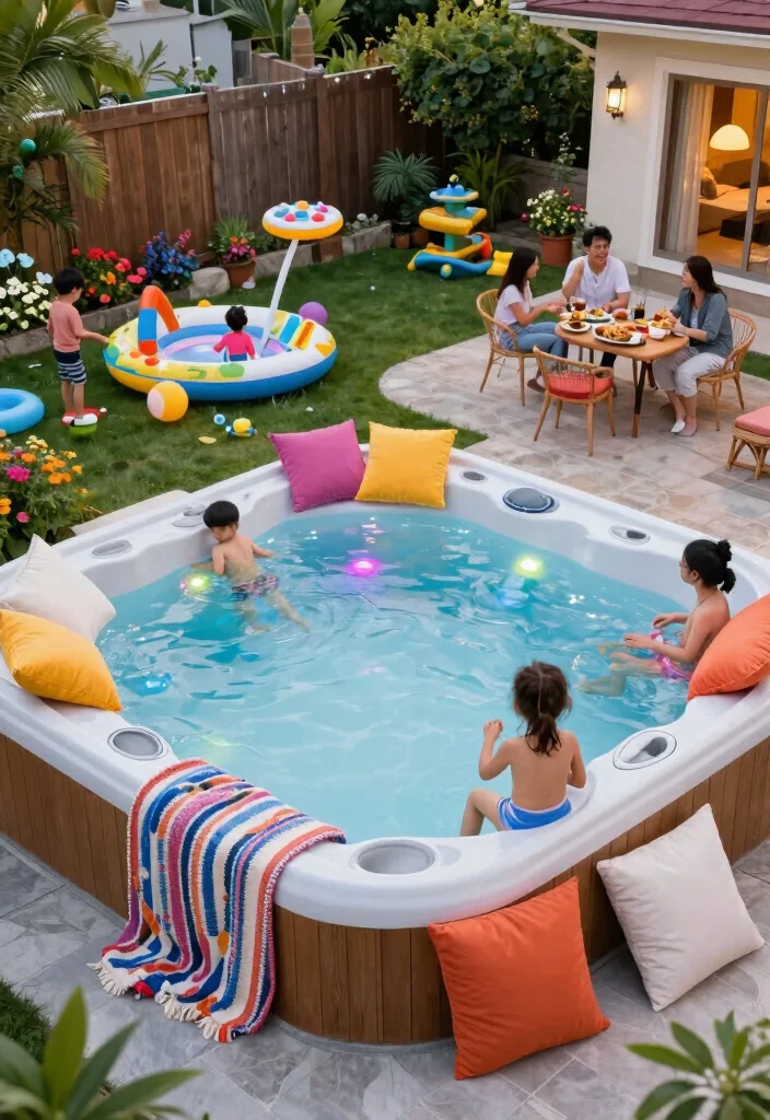15 Splendid Outdoor Jacuzzis That Will Transform Your Backyard Into a Spa Paradise! - 4. The Family-Friendly Jacuzzi 1