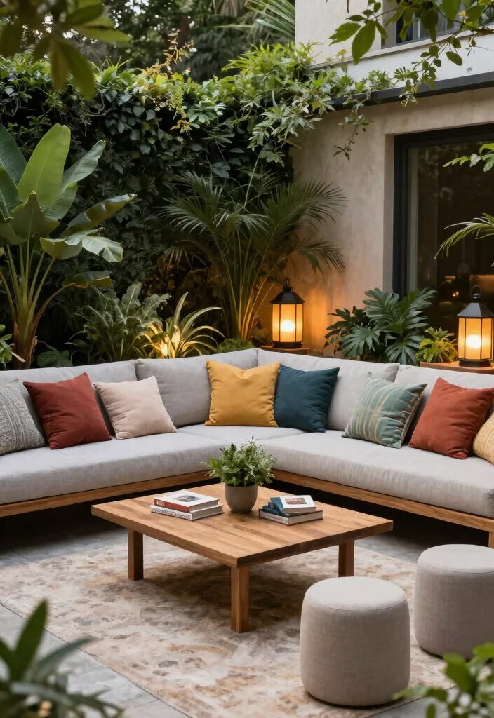 15 Stunning Outdoor Furniture Ideas That Will Transform Your Patio into a Dream Oasis! - 1. Cozy Sectional Sofa with Plush Cushions 1