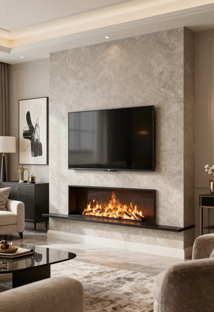 15 Stylish Heating Options for High Ceilings That Will Elevate Your Home Decor! - 11. Elegant Wall-Mounted Fireplaces 1