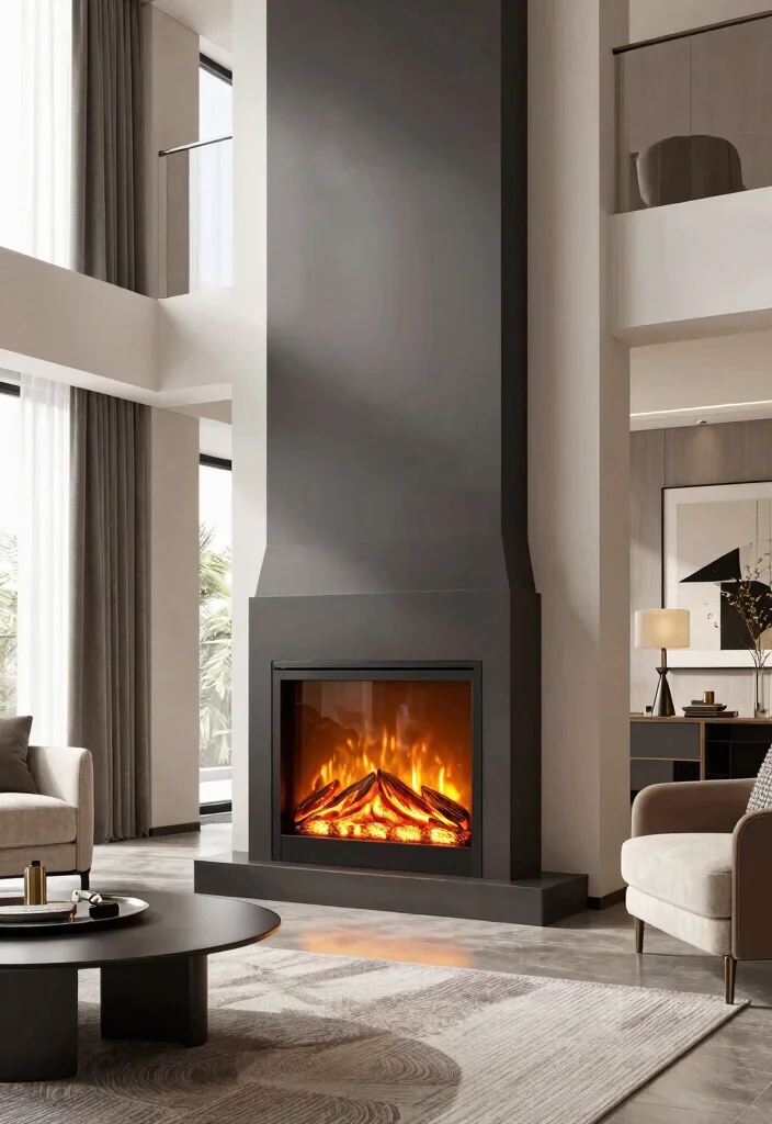 15 Stylish Heating Options for High Ceilings That Will Elevate Your Home Decor! - 2. Sleek Electric Fireplaces 1