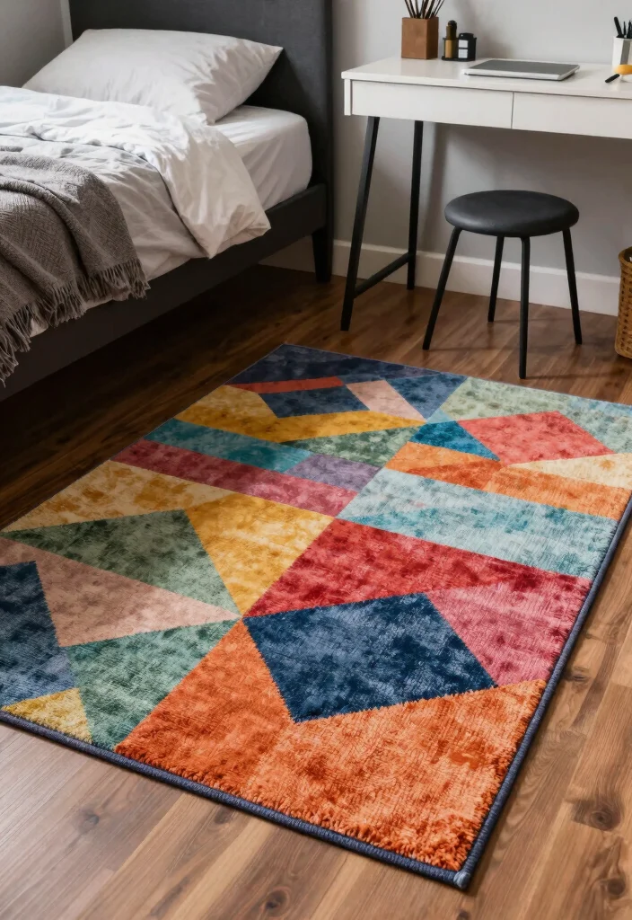 15 Trendy Dorm Room Decor Hacks That Will Transform Your Space. - 14. Fun Rugs for Comfort 1