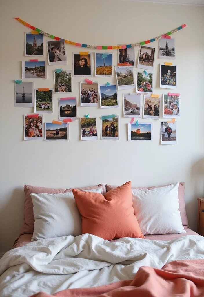 15 Trendy Dorm Room Decor Hacks That Will Transform Your Space. - 3. DIY Photo Wall 1