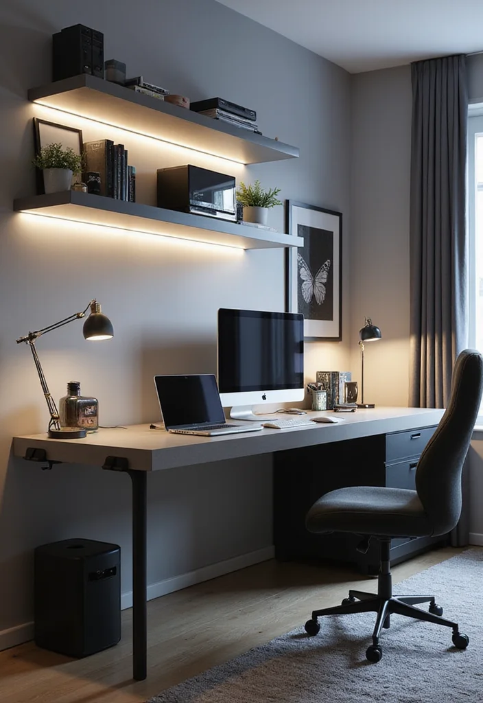 Achieve Stunning Dorm Room Aesthetics with This Color and Style Guide! - 14. Tech Haven: Sleek and Functional 1