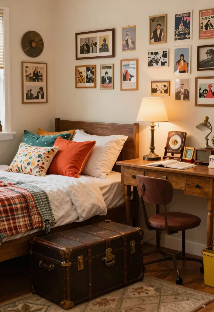 Achieve Stunning Dorm Room Aesthetics with This Color and Style Guide! - 7. Vintage Chic: Timeless and Unique 1