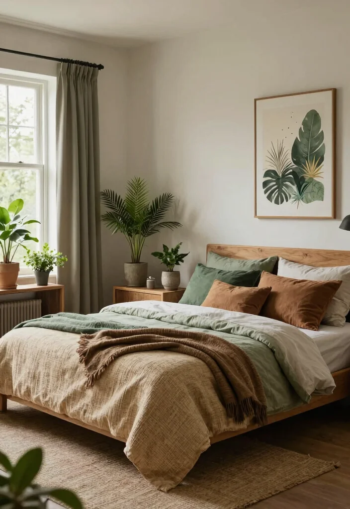 Achieve Stunning Dorm Room Aesthetics with This Color and Style Guide! - 9. Nature-Inspired Retreat: Earthy and Refreshing 1