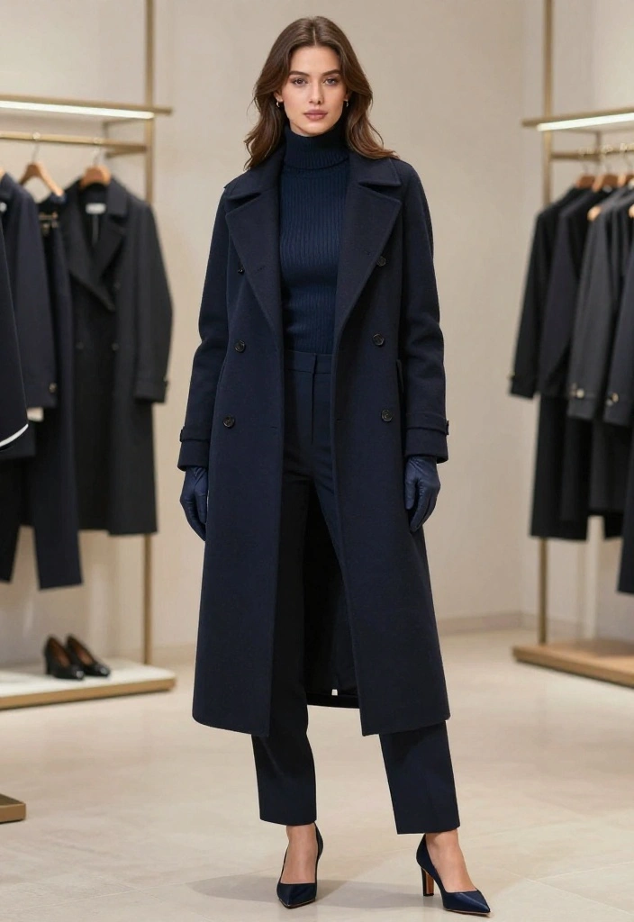 15 Chic Winter Outfits for American Women That Will Turn Heads This Season! - 10. Monochromatic Look with Long Coat 1