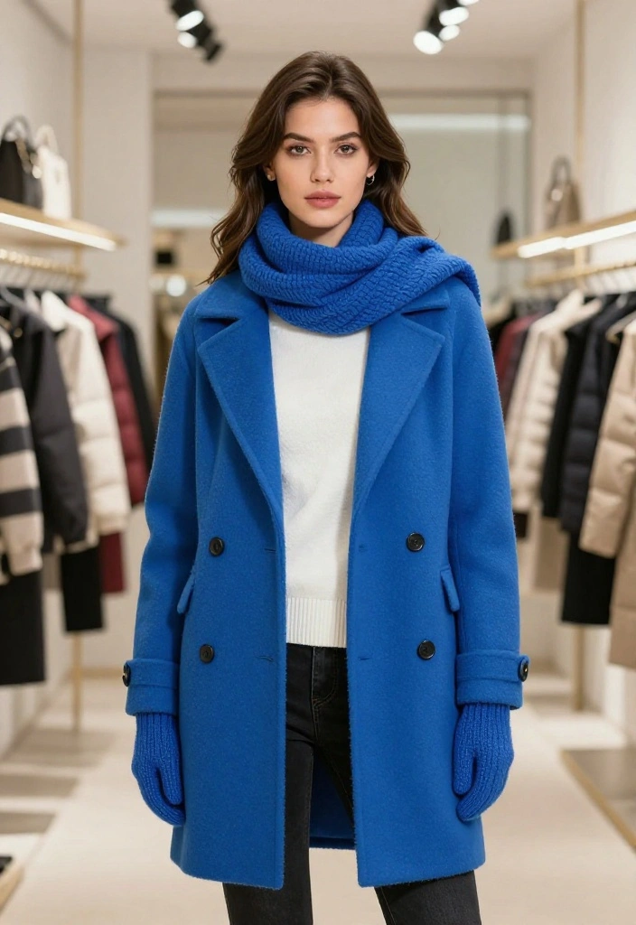 15 Chic Winter Outfits for American Women That Will Turn Heads This Season! - 12. Bright Colored Coat with Simple Outfit 1