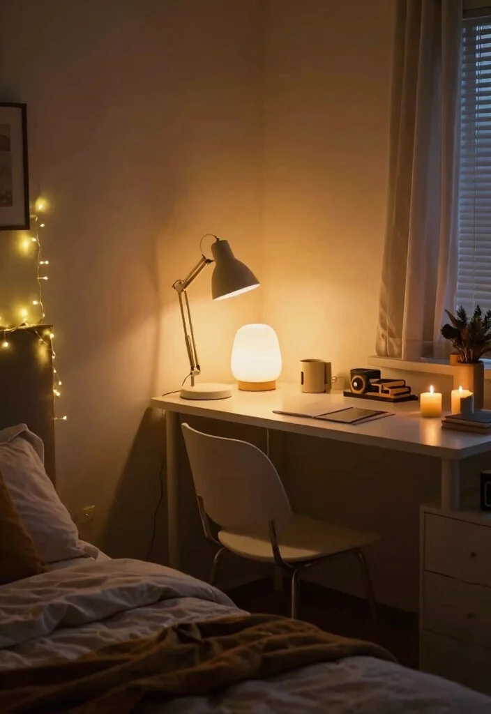 Top Essentials for Creating an Aesthetic Dorm Room That Stands Out - 5. Creative Lighting 1
