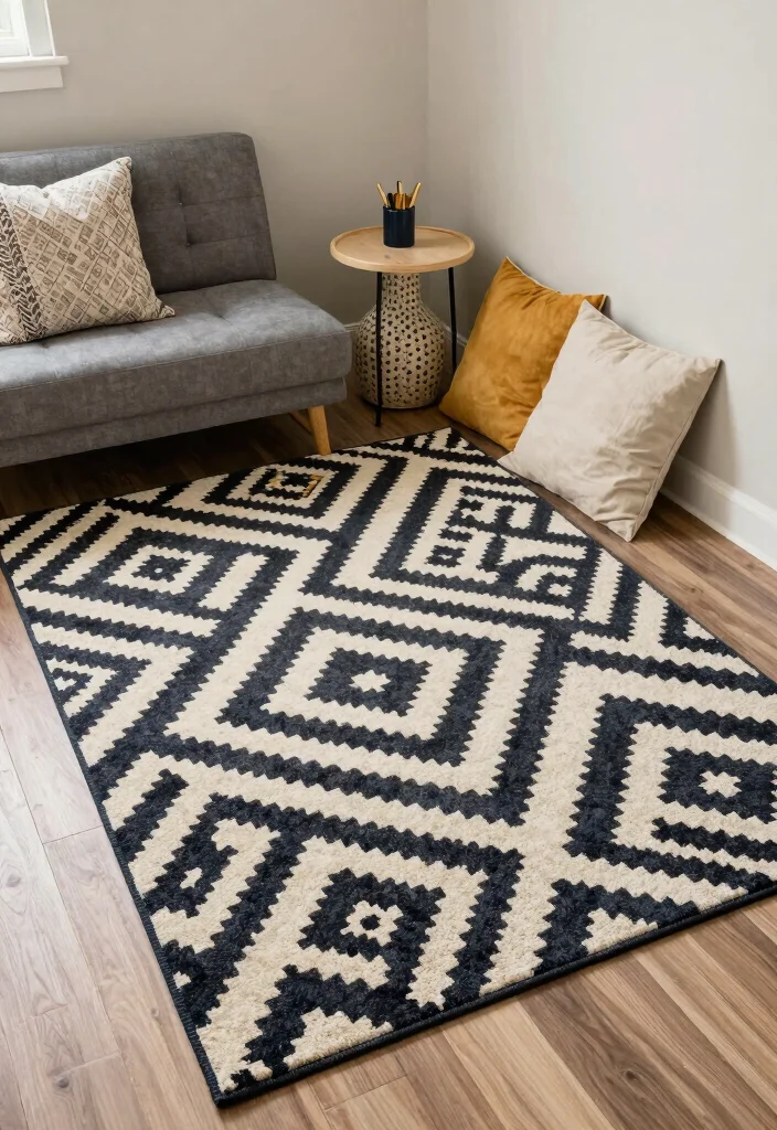 Top Essentials for Creating an Aesthetic Dorm Room That Stands Out - 8. Trendy Rugs 1