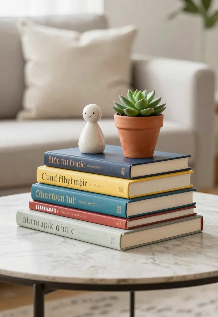 Step By Step: How to Effortlessly Style Your Coffee Table with Just Five Items - 2. Stylish Stack of Books 1