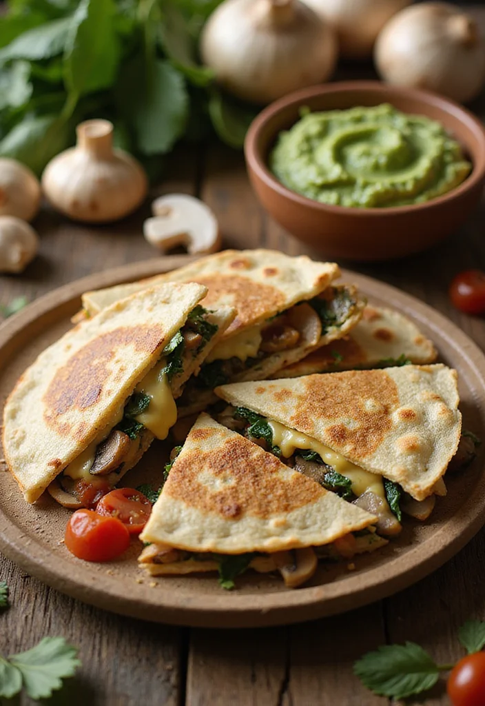 15 Healthy Meals You Can Make in Under 30 Minutes (Your Body Will Thank You!) - 12. Mushroom and Spinach Quesadilla 1